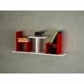 Raft pentru perete, Wooden Art, Sense White Red, 110x43x22 cm