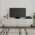 Comoda TV, Decortie, Dune, 180x50x29.6 cm, Alb