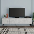 Comoda TV, Decortie, Dune, 180x50x29.6 cm, Carrara