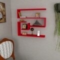 Raft pentru perete, Wooden Art, Confier Red, 90x87x22 cm