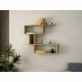 Raft pentru perete, Wooden Art, Montera Walnut, 100x107.2x22 cm