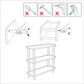 Corp biblioteca, Dora, Step, 80x75x28 cm, PAL, Negru / Pin Atlantic