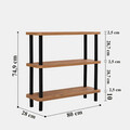Corp biblioteca, Dora, Step, 80x75x28 cm, PAL, Negru / Pin Atlantic