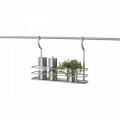 Polita depozitare condimente City Frost, Metaltex, 35x9x26 cm, metal/invelis Polytherm, argintiu