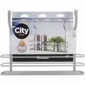 Polita depozitare condimente City Frost, Metaltex, 35x9x26 cm, metal/invelis Polytherm, argintiu