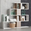 Corp biblioteca, Elegance, Karlin, 120x109x20 cm, PAL, Alb/Maro