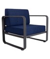 Fotoliu de gradina, Elliott, 700301, Metal, Albastru inchis