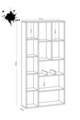 Corp biblioteca, Emerald, Demios, 75x170x18 cm, PAL, Maro