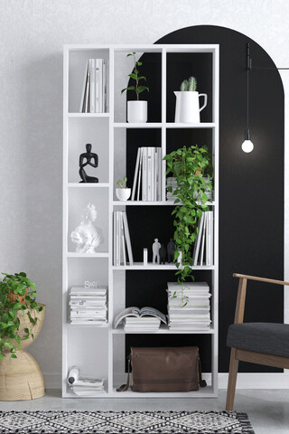 Corp biblioteca, Emerald, Uranüs, 75x170x18 cm, PAL, Alb
