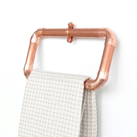 Raft de perete, Evila Originals, Cop004, 22x12x5 cm, Cupru, Auriu roz