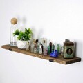 Raft de perete, Evila Originals, Lam010, 60x16x14 cm, Lemn, Nuc negru