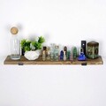 Raft de perete, Evila Originals, Lam010, 60x16x14 cm, Lemn, Nuc negru