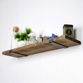Raft de perete, Evila Originals, Lam010, 60x16x14 cm, Lemn, Nuc negru