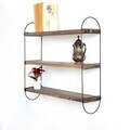 Raft de perete, Evila Originals, Wr041, 60x55x15 cm, Lemn, Nuc / Negru