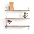 Raft de perete, Evila Originals, Wr041, 60x55x15 cm, Lemn, Nuc / Negru