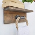 Raft de perete, Evila Originals, Boruraf136, 30x14x12 cm, Lemn, Maro