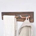 Raft de perete, Evila Originals, Cop012, 60x14x8 cm, Lemn, Aur roz / Nuc