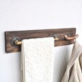 Raft de perete, Evila Originals, Cop012, 60x14x8 cm, Lemn, Aur roz / Nuc