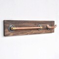 Raft de perete, Evila Originals, Cop012, 60x14x8 cm, Lemn, Aur roz / Nuc