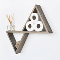 Raft de perete, Evila Originals, Aa004, 55x50x9 cm, Lemn, Maro