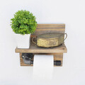 Raft de perete, Evila Originals, Boruraf172, 30x14x12 cm, Lemn, Nuc / Negru