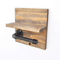 Raft de perete, Evila Originals, Boruraf172, 30x14x12 cm, Lemn, Nuc / Negru