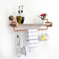 Raft de perete, Evila Originals, Cop045, 60x19x17 cm, Lemn, Stejar