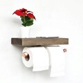 Raft de perete, Evila Originals, Cop018, 30x12x15 cm, Lemn, Aur roz / Nuc