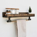 Raft de perete, Evila Originals, Boruraf182, 60x17x15 cm, Lemn, Negru