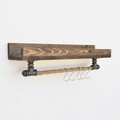 Raft de perete, Evila Originals, Boruraf182, 60x17x15 cm, Lemn, Negru