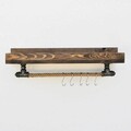 Raft de perete, Evila Originals, Boruraf182, 60x17x15 cm, Lemn, Negru