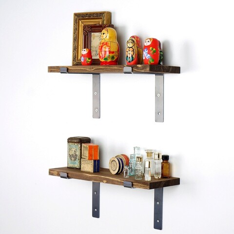 Raft de perete, Evila Originals, Lam003, Lemn, Nuc negru