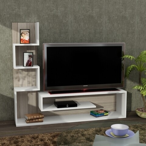Comoda TV, Wooden Art, Marina White Cordoba, 149.5x120.8x29.5 cm