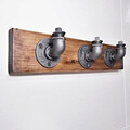 Raft de perete, Evila Originals, Boruraf038, 50x11x9 cm, Lemn, Nuc / Negru
