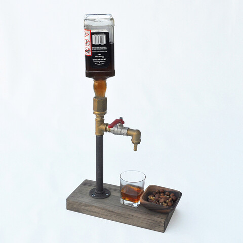 Dispenser bauturi, Evila Originals, Dsp003, 30x34x14 cm, Metal, Nuc / Aur