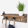 Raft de perete, Evila Originals, Boruraf174, 70x14x12 cm, Lemn, Maro