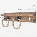 Raft de perete, Evila Originals, Boruraf174, 70x14x12 cm, Lemn, Maro