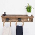 Raft de perete, Evila Originals, Boruraf174, 70x14x12 cm, Lemn, Maro