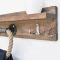 Raft de perete, Evila Originals, Boruraf174, 70x14x12 cm, Lemn, Maro