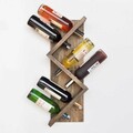 Raft pentru sticle de vin, Evila Originals, Icki005, 60x33x12 cm, Lemn, Maro