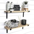 Raft de perete, Evila Originals, Lam001, 60x16x14 cm, Lemn, Nuc negru