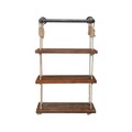 Raft de perete, Evila Originals, Gar005, 60x120x13 cm, Lemn, Nuc / Negru
