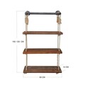 Raft de perete, Evila Originals, Gar005, 60x120x13 cm, Lemn, Nuc / Negru