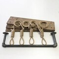 Raft de perete, Evila Originals, Gar005, 60x120x13 cm, Lemn, Nuc / Negru