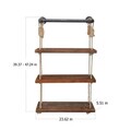 Raft de perete, Evila Originals, Gar005, 60x120x13 cm, Lemn, Nuc / Negru