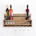 Raft de perete, Evila Originals, Boruraf216, 60x28x11 cm, Lemn, Nuc / Negru