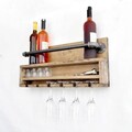 Raft de perete, Evila Originals, Boruraf216, 60x28x11 cm, Lemn, Nuc / Negru