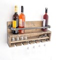 Raft de perete, Evila Originals, Boruraf216, 60x28x11 cm, Lemn, Nuc / Negru