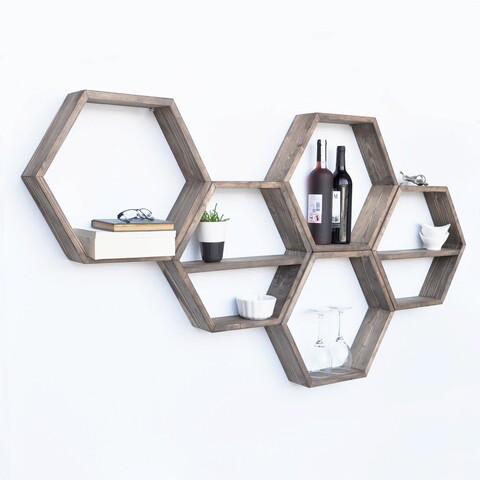 Raft de perete, Evila Originals, Hex003, Lemn, Maro