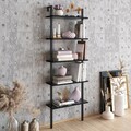 Corp biblioteca, Hadley, Piante, 60x174x22 cm, PAL, Negru